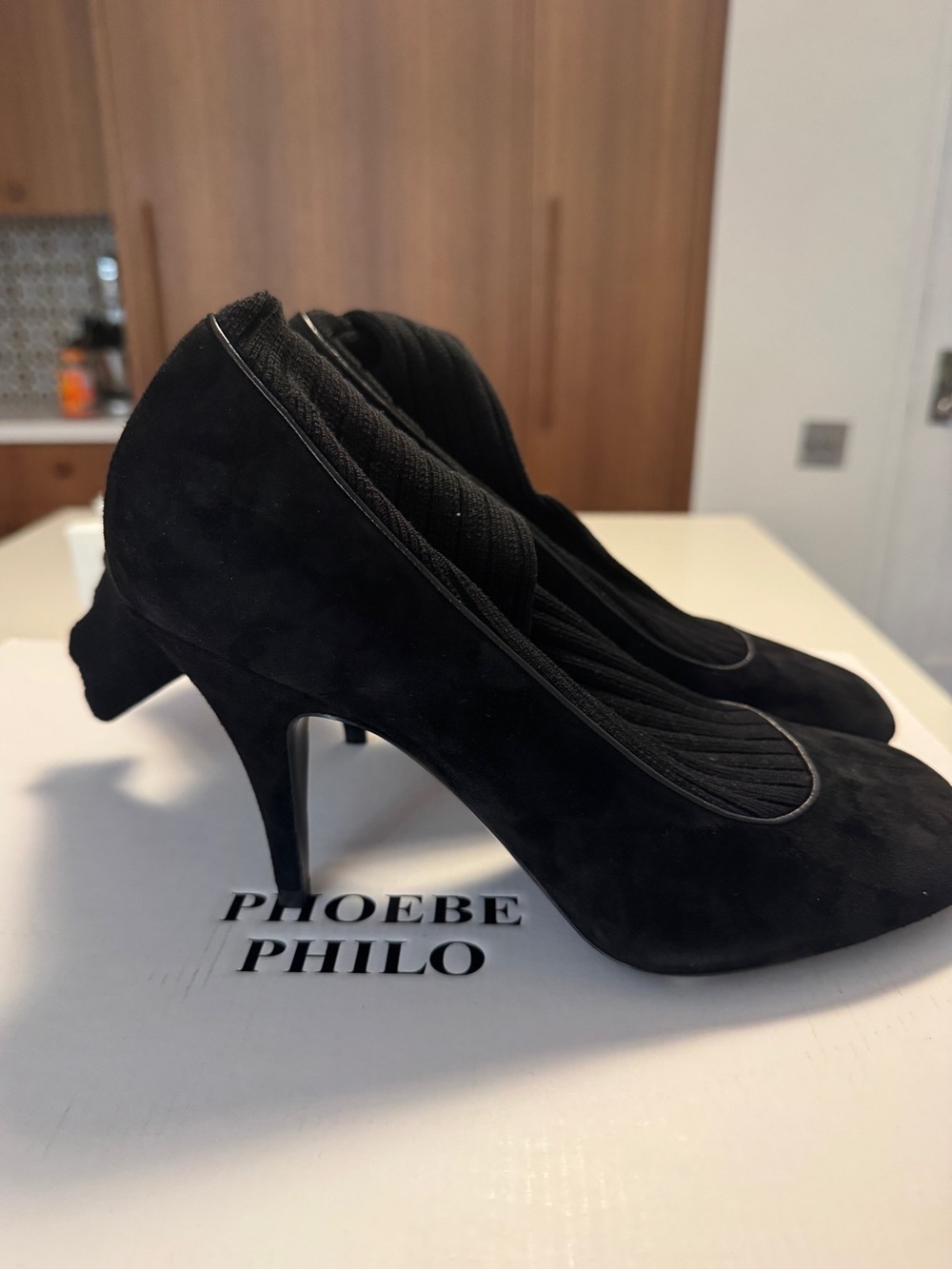Phoebe Philo Black Suede Ankle Pumps brand new. Perfect condition. Never worn.